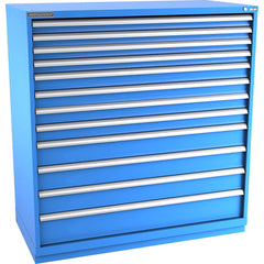 Champion Tool Storage - Modular Storage Cabinets; Type: Eye-Level Double Width Drawer Cabinet ; Number of Drawers: 12.000 ; Height (Inch): 59-1/2 ; Width (Inch): 56-1/2 ; Depth (Inch): 28-1/2 ; Color: Bright Blue - Exact Tooling