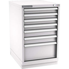 Champion Tool Storage - Modular Storage Cabinets; Type: Bench-Height Narrow Width Drawer Cabinet ; Number of Drawers: 7.000 ; Height (Inch): 35-7/8 ; Width (Inch): 22-3/16 ; Depth (Inch): 28-1/2 ; Color: Light Gray - Exact Tooling