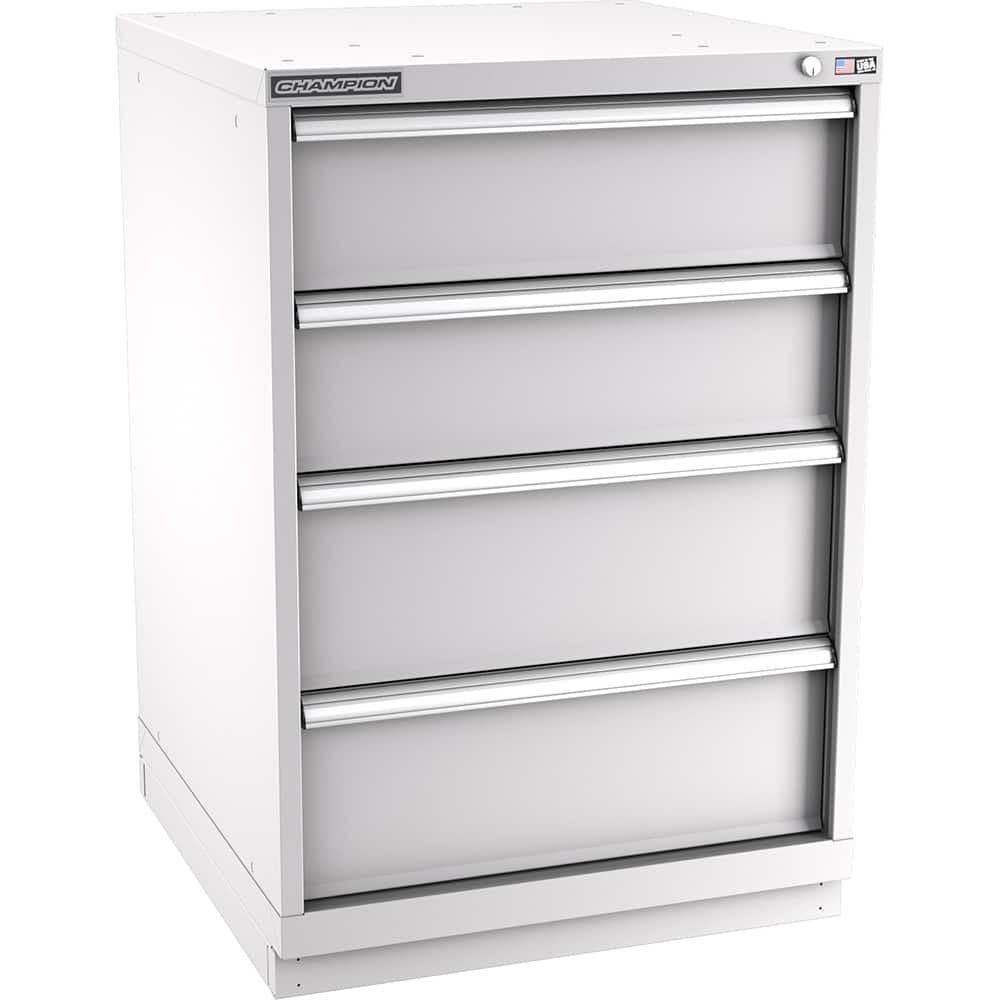 Champion Tool Storage - Modular Storage Cabinets; Type: Counter-Height Standard Width Drawer Cabinet ; Number of Drawers: 4.000 ; Height (Inch): 41-3/4 ; Width (Inch): 28-1/4 ; Depth (Inch): 28-1/2 ; Color: Light Gray - Exact Tooling