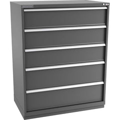 Champion Tool Storage - Modular Storage Cabinets; Type: Eye-Level Extra Width Drawer Cabinet ; Number of Drawers: 5.000 ; Height (Inch): 59-1/2 ; Width (Inch): 47 ; Depth (Inch): 28-1/2 ; Color: Dark Gray - Exact Tooling