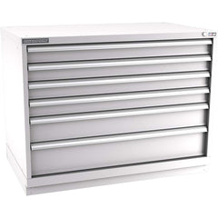 Champion Tool Storage - Modular Storage Cabinets; Type: Bench-Height Extra Width Drawer Cabinet ; Number of Drawers: 6.000 ; Height (Inch): 35-7/8 ; Width (Inch): 47 ; Depth (Inch): 28-1/2 ; Color: Light Gray - Exact Tooling