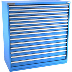 Champion Tool Storage - Modular Storage Cabinets; Type: Eye-Level Double Width Drawer Cabinet ; Number of Drawers: 15.000 ; Height (Inch): 59-1/2 ; Width (Inch): 56-1/2 ; Depth (Inch): 28-1/2 ; Color: Bright Blue - Exact Tooling