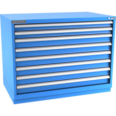 Champion Tool Storage - Modular Storage Cabinets; Type: Bench-Height Extra Width Drawer Cabinet ; Number of Drawers: 8.000 ; Height (Inch): 35-7/8 ; Width (Inch): 47 ; Depth (Inch): 28-1/2 ; Color: Bright Blue - Exact Tooling