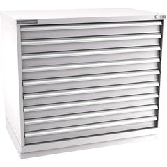 Champion Tool Storage - Modular Storage Cabinets; Type: Counter-Height Extra Width Drawer Cabinet ; Number of Drawers: 9.000 ; Height (Inch): 41-3/4 ; Width (Inch): 47 ; Depth (Inch): 28-1/2 ; Color: Light Gray - Exact Tooling