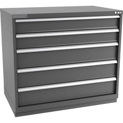 Champion Tool Storage - Modular Storage Cabinets; Type: Counter-Height Extra Width Drawer Cabinet ; Number of Drawers: 5.000 ; Height (Inch): 41-3/4 ; Width (Inch): 47 ; Depth (Inch): 28-1/2 ; Color: Dark Gray - Exact Tooling