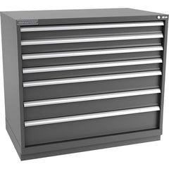 Champion Tool Storage - Modular Storage Cabinets; Type: Counter-Height Extra Width Drawer Cabinet ; Number of Drawers: 7.000 ; Height (Inch): 41-3/4 ; Width (Inch): 47 ; Depth (Inch): 28-1/2 ; Color: Dark Gray - Exact Tooling