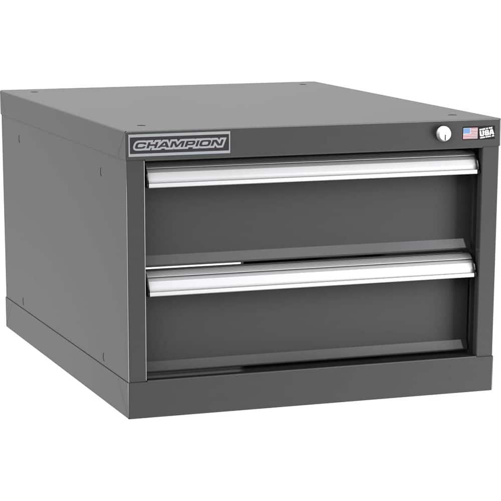 Champion Tool Storage - Modular Storage Cabinets; Type: Under-Desk Narrow Width Drawer Cabinet ; Number of Drawers: 2.000 ; Height (Inch): 15-3/4 ; Width (Inch): 22-3/16 ; Depth (Inch): 28-1/2 ; Color: Dark Gray - Exact Tooling