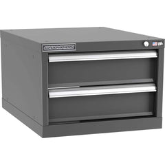 Champion Tool Storage - Modular Storage Cabinets; Type: Under-Desk Narrow Width Drawer Cabinet ; Number of Drawers: 2.000 ; Height (Inch): 15-3/4 ; Width (Inch): 22-3/16 ; Depth (Inch): 28-1/2 ; Color: Dark Gray - Exact Tooling