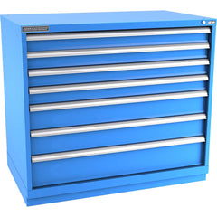 Champion Tool Storage - Modular Storage Cabinets; Type: Counter-Height Extra Width Drawer Cabinet ; Number of Drawers: 7.000 ; Height (Inch): 41-3/4 ; Width (Inch): 47 ; Depth (Inch): 28-1/2 ; Color: Bright Blue - Exact Tooling