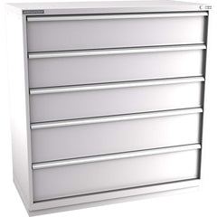 Champion Tool Storage - Modular Storage Cabinets; Type: Eye-Level Double Width Drawer Cabinet ; Number of Drawers: 5.000 ; Height (Inch): 59-1/2 ; Width (Inch): 56-1/2 ; Depth (Inch): 28-1/2 ; Color: Light Gray - Exact Tooling