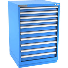 Champion Tool Storage - Modular Storage Cabinets; Type: Counter-Height Standard Width Drawer Cabinet ; Number of Drawers: 10.000 ; Height (Inch): 41-3/4 ; Width (Inch): 28-1/4 ; Depth (Inch): 28-1/2 ; Color: Bright Blue - Exact Tooling