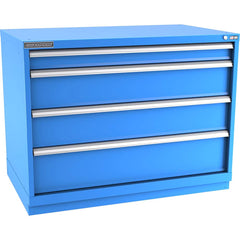 Champion Tool Storage - Modular Storage Cabinets; Type: Bench-Height Extra Width Drawer Cabinet ; Number of Drawers: 4.000 ; Height (Inch): 35-7/8 ; Width (Inch): 47 ; Depth (Inch): 28-1/2 ; Color: Bright Blue - Exact Tooling