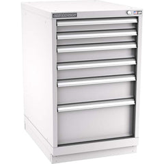 Champion Tool Storage - Modular Storage Cabinets; Type: Bench-Height Narrow Width Drawer Cabinet ; Number of Drawers: 6.000 ; Height (Inch): 35-7/8 ; Width (Inch): 22-3/16 ; Depth (Inch): 28-1/2 ; Color: Light Gray - Exact Tooling