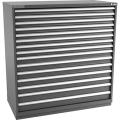 Champion Tool Storage - Modular Storage Cabinets; Type: Eye-Level Double Width Drawer Cabinet ; Number of Drawers: 15.000 ; Height (Inch): 59-1/2 ; Width (Inch): 56-1/2 ; Depth (Inch): 28-1/2 ; Color: Dark Gray - Exact Tooling