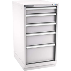 Champion Tool Storage - Modular Storage Cabinets; Type: Counter-Height Narrow Width Drawer Cabinet ; Number of Drawers: 5.000 ; Height (Inch): 41-3/4 ; Width (Inch): 22-3/16 ; Depth (Inch): 28-1/2 ; Color: Light Gray - Exact Tooling