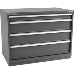 Champion Tool Storage - Modular Storage Cabinets; Type: Bench-Height Extra Width Drawer Cabinet ; Number of Drawers: 4.000 ; Height (Inch): 35-7/8 ; Width (Inch): 47 ; Depth (Inch): 28-1/2 ; Color: Dark Gray - Exact Tooling