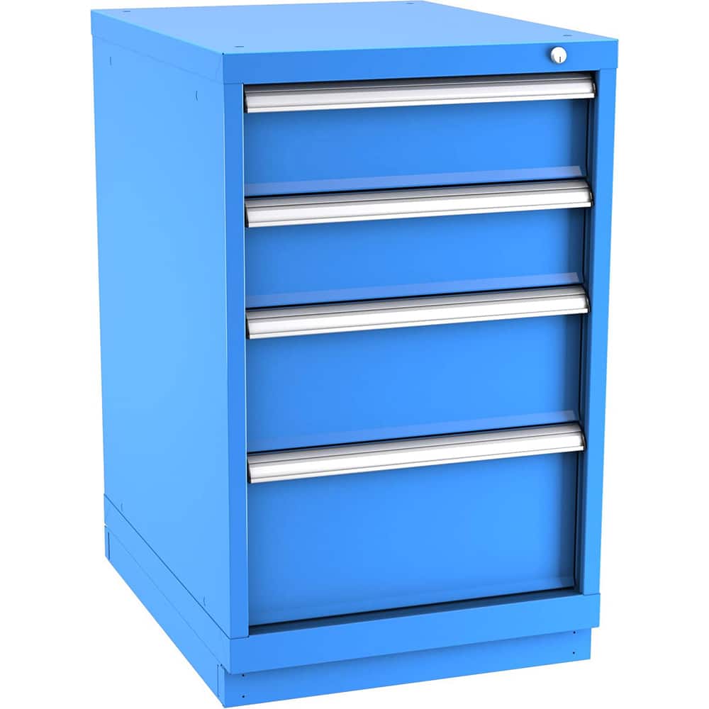 Champion Tool Storage - Modular Storage Cabinets; Type: Bench-Height Narrow Width Drawer Cabinet ; Number of Drawers: 4.000 ; Height (Inch): 35-7/8 ; Width (Inch): 22-3/16 ; Depth (Inch): 28-1/2 ; Color: Bright Blue - Exact Tooling