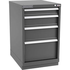 Champion Tool Storage - Modular Storage Cabinets; Type: Bench-Height Narrow Width Drawer Cabinet ; Number of Drawers: 4.000 ; Height (Inch): 35-7/8 ; Width (Inch): 22-3/16 ; Depth (Inch): 28-1/2 ; Color: Dark Gray - Exact Tooling