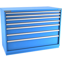 Champion Tool Storage - Modular Storage Cabinets; Type: Counter-Height Double Width Drawer Cabinet ; Number of Drawers: 7.000 ; Height (Inch): 41-3/4 ; Width (Inch): 56-1/2 ; Depth (Inch): 28-1/2 ; Color: Bright Blue - Exact Tooling