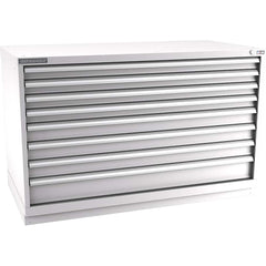 Champion Tool Storage - Modular Storage Cabinets; Type: Bench-Height Double Width Drawer Cabinet ; Number of Drawers: 8.000 ; Height (Inch): 35-7/8 ; Width (Inch): 56-1/2 ; Depth (Inch): 28-1/2 ; Color: Light Gray - Exact Tooling