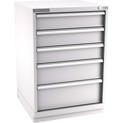 Champion Tool Storage - Modular Storage Cabinets; Type: Counter-Height Standard Width Drawer Cabinet ; Number of Drawers: 5.000 ; Height (Inch): 41-3/4 ; Width (Inch): 28-1/4 ; Depth (Inch): 28-1/2 ; Color: Light Gray - Exact Tooling