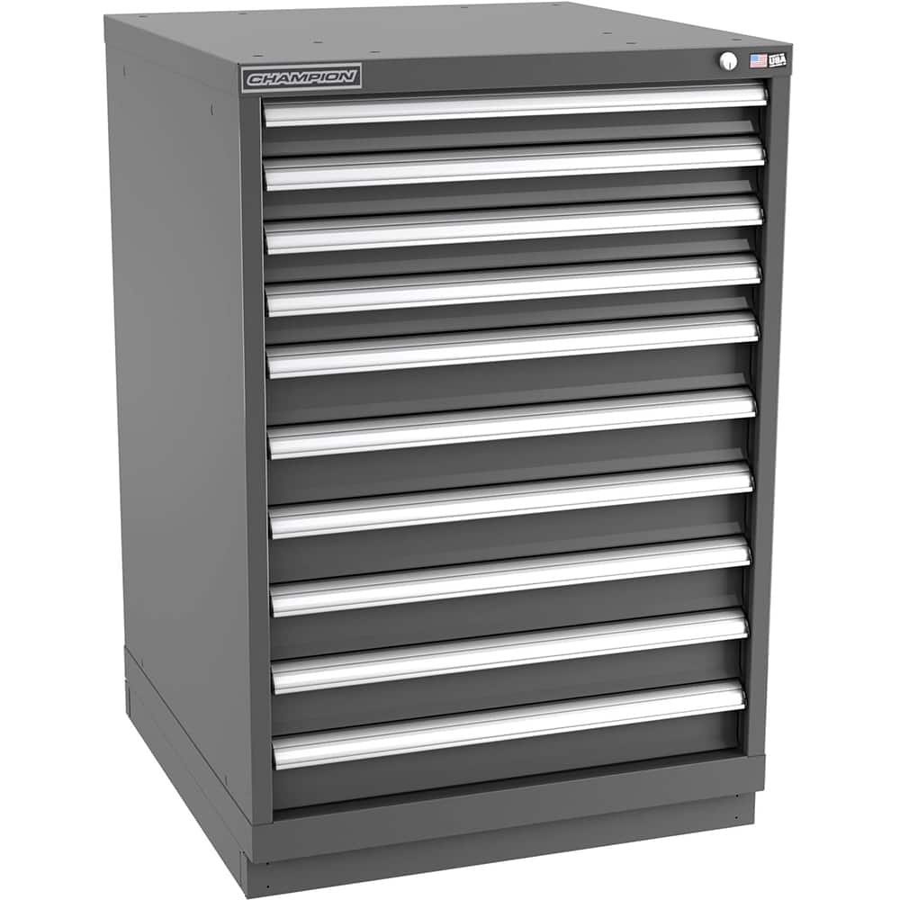 Champion Tool Storage - Modular Storage Cabinets; Type: Counter-Height Standard Width Drawer Cabinet ; Number of Drawers: 10.000 ; Height (Inch): 41-3/4 ; Width (Inch): 28-1/4 ; Depth (Inch): 28-1/2 ; Color: Dark Gray - Exact Tooling