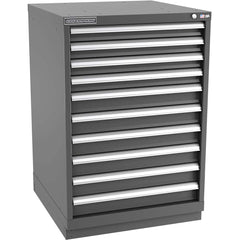 Champion Tool Storage - Modular Storage Cabinets; Type: Counter-Height Standard Width Drawer Cabinet ; Number of Drawers: 10.000 ; Height (Inch): 41-3/4 ; Width (Inch): 28-1/4 ; Depth (Inch): 28-1/2 ; Color: Dark Gray - Exact Tooling