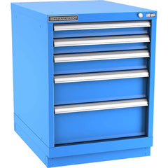 Champion Tool Storage - Modular Storage Cabinets; Type: Desk-Height Narrow Width Drawer Cabinet ; Number of Drawers: 5.000 ; Height (Inch): 29-7/8 ; Width (Inch): 22-3/16 ; Depth (Inch): 28-1/2 ; Color: Bright Blue - Exact Tooling