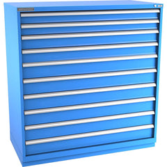 Champion Tool Storage - Modular Storage Cabinets; Type: Eye-Level Double Width Drawer Cabinet ; Number of Drawers: 10.000 ; Height (Inch): 59-1/2 ; Width (Inch): 56-1/2 ; Depth (Inch): 28-1/2 ; Color: Bright Blue - Exact Tooling