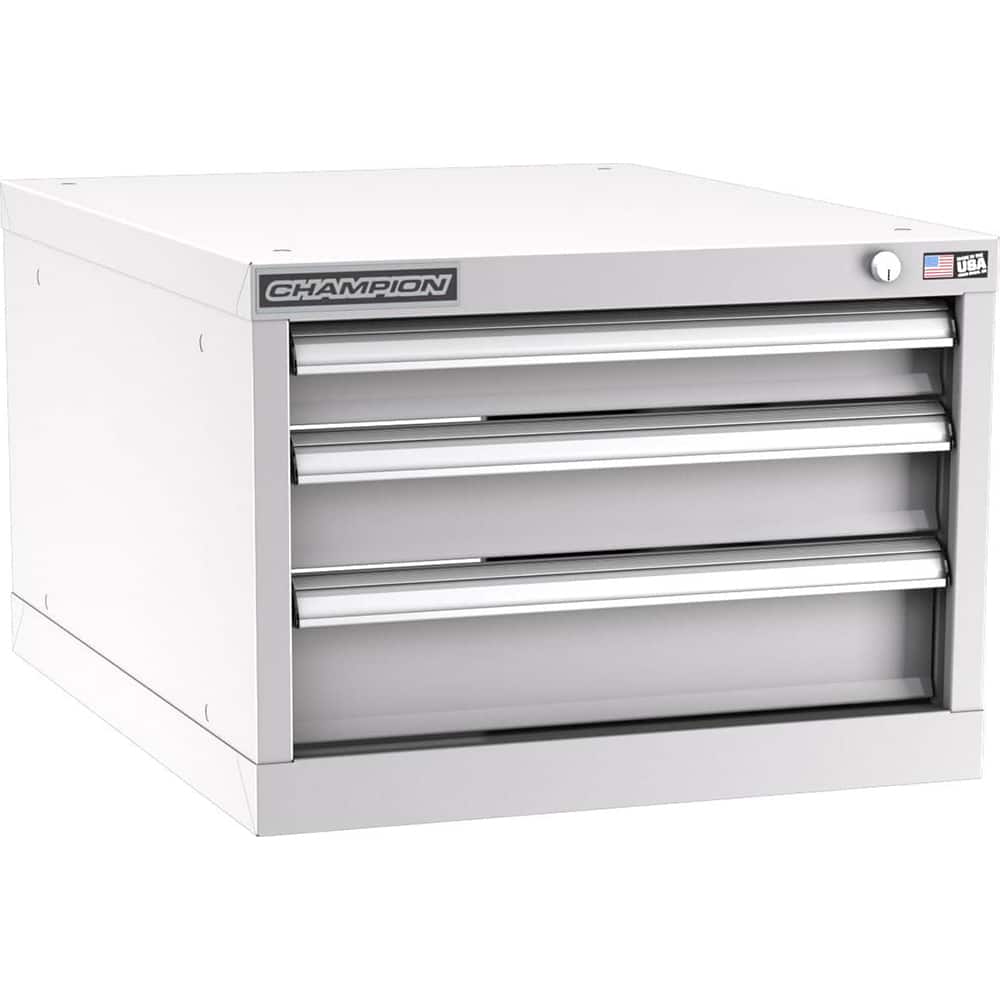Champion Tool Storage - Modular Storage Cabinets; Type: Under-Desk Narrow Width Drawer Cabinet ; Number of Drawers: 3.000 ; Height (Inch): 15-3/4 ; Width (Inch): 22-3/16 ; Depth (Inch): 28-1/2 ; Color: Light Gray - Exact Tooling