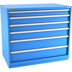 Champion Tool Storage - Modular Storage Cabinets; Type: Counter-Height Extra Width Drawer Cabinet ; Number of Drawers: 6.000 ; Height (Inch): 41-3/4 ; Width (Inch): 47 ; Depth (Inch): 28-1/2 ; Color: Bright Blue - Exact Tooling