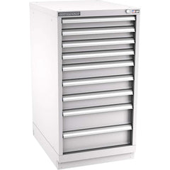Champion Tool Storage - Modular Storage Cabinets; Type: Counter-Height Narrow Width Drawer Cabinet ; Number of Drawers: 9.000 ; Height (Inch): 41-3/4 ; Width (Inch): 22-3/16 ; Depth (Inch): 28-1/2 ; Color: Light Gray - Exact Tooling