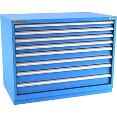 Champion Tool Storage - Modular Storage Cabinets; Type: Bench-Height Extra Width Drawer Cabinet ; Number of Drawers: 8.000 ; Height (Inch): 35-7/8 ; Width (Inch): 47 ; Depth (Inch): 28-1/2 ; Color: Bright Blue - Exact Tooling