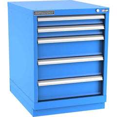 Champion Tool Storage - Modular Storage Cabinets; Type: Desk-Height Narrow Width Drawer Cabinet ; Number of Drawers: 5.000 ; Height (Inch): 29-7/8 ; Width (Inch): 22-3/16 ; Depth (Inch): 28-1/2 ; Color: Bright Blue - Exact Tooling