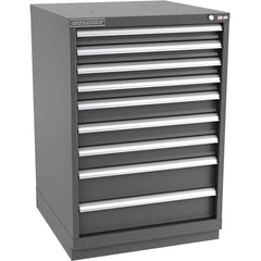 Champion Tool Storage - Modular Storage Cabinets; Type: Counter-Height Standard Width Drawer Cabinet ; Number of Drawers: 9.000 ; Height (Inch): 41-3/4 ; Width (Inch): 28-1/4 ; Depth (Inch): 28-1/2 ; Color: Dark Gray - Exact Tooling