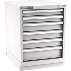 Champion Tool Storage - Modular Storage Cabinets; Type: Desk-Height Narrow Width Drawer Cabinet ; Number of Drawers: 6.000 ; Height (Inch): 29-7/8 ; Width (Inch): 22-3/16 ; Depth (Inch): 28-1/2 ; Color: Light Gray - Exact Tooling