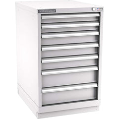 Champion Tool Storage - Modular Storage Cabinets; Type: Bench-Height Narrow Width Drawer Cabinet ; Number of Drawers: 7.000 ; Height (Inch): 35-7/8 ; Width (Inch): 22-3/16 ; Depth (Inch): 28-1/2 ; Color: Light Gray - Exact Tooling