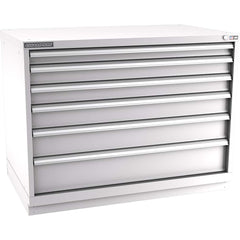 Champion Tool Storage - Modular Storage Cabinets; Type: Bench-Height Extra Width Drawer Cabinet ; Number of Drawers: 6.000 ; Height (Inch): 35-7/8 ; Width (Inch): 47 ; Depth (Inch): 28-1/2 ; Color: Light Gray - Exact Tooling