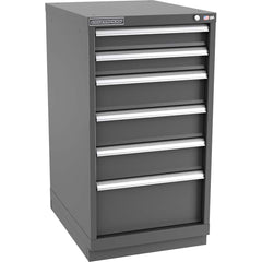 Champion Tool Storage - Modular Storage Cabinets; Type: Counter-Height Narrow Width Drawer Cabinet ; Number of Drawers: 6.000 ; Height (Inch): 41-3/4 ; Width (Inch): 22-3/16 ; Depth (Inch): 28-1/2 ; Color: Dark Gray - Exact Tooling