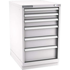 Champion Tool Storage - Modular Storage Cabinets; Type: Bench-Height Narrow Width Drawer Cabinet ; Number of Drawers: 6.000 ; Height (Inch): 35-7/8 ; Width (Inch): 22-3/16 ; Depth (Inch): 28-1/2 ; Color: Light Gray - Exact Tooling