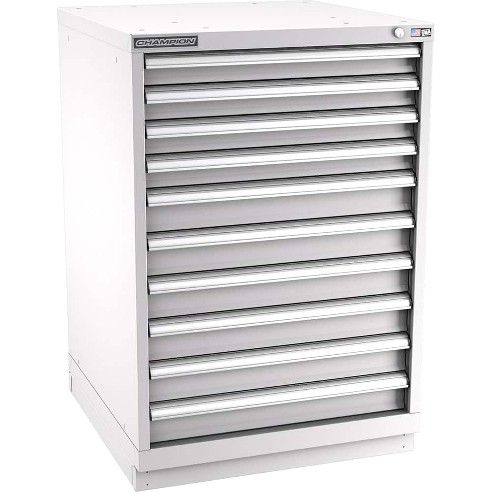 Champion Tool Storage - Modular Storage Cabinets; Type: Counter-Height Standard Width Drawer Cabinet ; Number of Drawers: 10.000 ; Height (Inch): 41-3/4 ; Width (Inch): 28-1/4 ; Depth (Inch): 28-1/2 ; Color: Light Gray - Exact Tooling