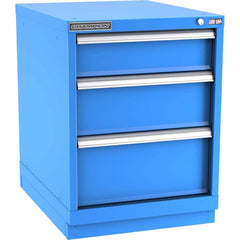 Champion Tool Storage - Modular Storage Cabinets; Type: Desk-Height Narrow Width Drawer Cabinet ; Number of Drawers: 3.000 ; Height (Inch): 29-7/8 ; Width (Inch): 22-3/16 ; Depth (Inch): 28-1/2 ; Color: Bright Blue - Exact Tooling