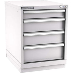 Champion Tool Storage - Modular Storage Cabinets; Type: Desk-Height Narrow Width Drawer Cabinet ; Number of Drawers: 4.000 ; Height (Inch): 29-7/8 ; Width (Inch): 22-3/16 ; Depth (Inch): 28-1/2 ; Color: Light Gray - Exact Tooling