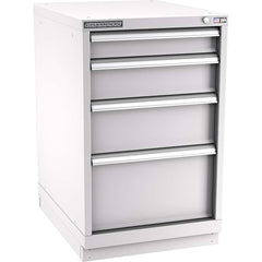 Champion Tool Storage - Modular Storage Cabinets; Type: Bench-Height Narrow Width Drawer Cabinet ; Number of Drawers: 4.000 ; Height (Inch): 35-7/8 ; Width (Inch): 22-3/16 ; Depth (Inch): 28-1/2 ; Color: Light Gray - Exact Tooling