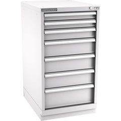 Champion Tool Storage - Modular Storage Cabinets; Type: Counter-Height Narrow Width Drawer Cabinet ; Number of Drawers: 7.000 ; Height (Inch): 41-3/4 ; Width (Inch): 22-3/16 ; Depth (Inch): 28-1/2 ; Color: Light Gray - Exact Tooling