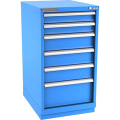 Champion Tool Storage - Modular Storage Cabinets; Type: Counter-Height Narrow Width Drawer Cabinet ; Number of Drawers: 6.000 ; Height (Inch): 41-3/4 ; Width (Inch): 22-3/16 ; Depth (Inch): 28-1/2 ; Color: Bright Blue - Exact Tooling