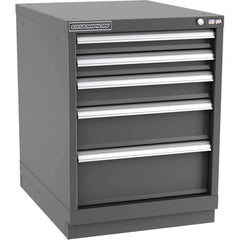 Champion Tool Storage - Modular Storage Cabinets; Type: Desk-Height Narrow Width Drawer Cabinet ; Number of Drawers: 5.000 ; Height (Inch): 29-7/8 ; Width (Inch): 22-3/16 ; Depth (Inch): 28-1/2 ; Color: Dark Gray - Exact Tooling
