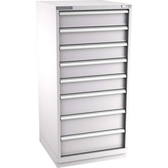 Champion Tool Storage - Modular Storage Cabinets; Type: Eye-Level Standard Width Drawer Cabinet ; Number of Drawers: 8.000 ; Height (Inch): 59-1/2 ; Width (Inch): 28-1/4 ; Depth (Inch): 28-1/2 ; Color: Light Gray - Exact Tooling