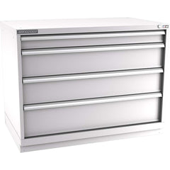 Champion Tool Storage - Modular Storage Cabinets; Type: Bench-Height Extra Width Drawer Cabinet ; Number of Drawers: 4.000 ; Height (Inch): 35-7/8 ; Width (Inch): 47 ; Depth (Inch): 28-1/2 ; Color: Light Gray - Exact Tooling