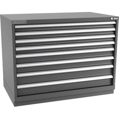 Champion Tool Storage - Modular Storage Cabinets; Type: Bench-Height Extra Width Drawer Cabinet ; Number of Drawers: 8.000 ; Height (Inch): 35-7/8 ; Width (Inch): 47 ; Depth (Inch): 28-1/2 ; Color: Dark Gray - Exact Tooling